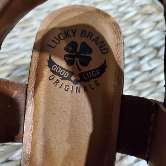 Lucky Brand Tan Leather Wedges - Size 7.5 - Picture 3 of 5